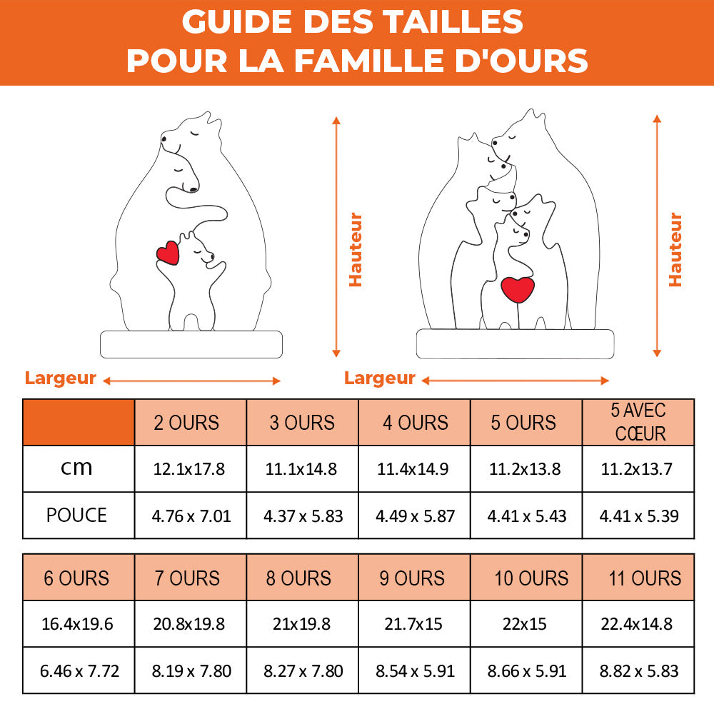 Personalized Wooden Bear Family Puzzle - With Base - Custom Wooden Pet Sculpture