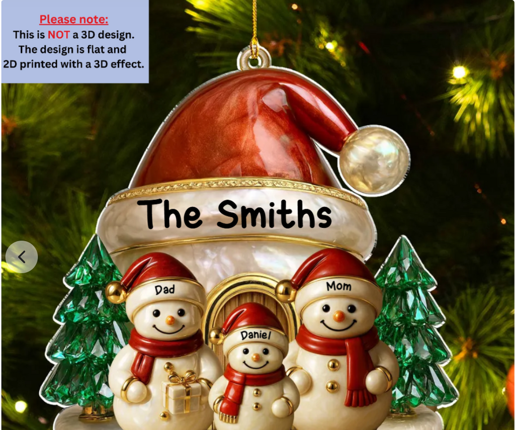 Family Christmas Brings Lasting Joy - Personalized Custom 3D Inflated Effect Acrylic Ornament