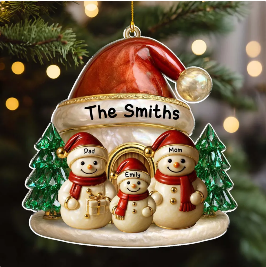 Family Christmas Brings Lasting Joy - Personalized Custom 3D Inflated Effect Acrylic Ornament
