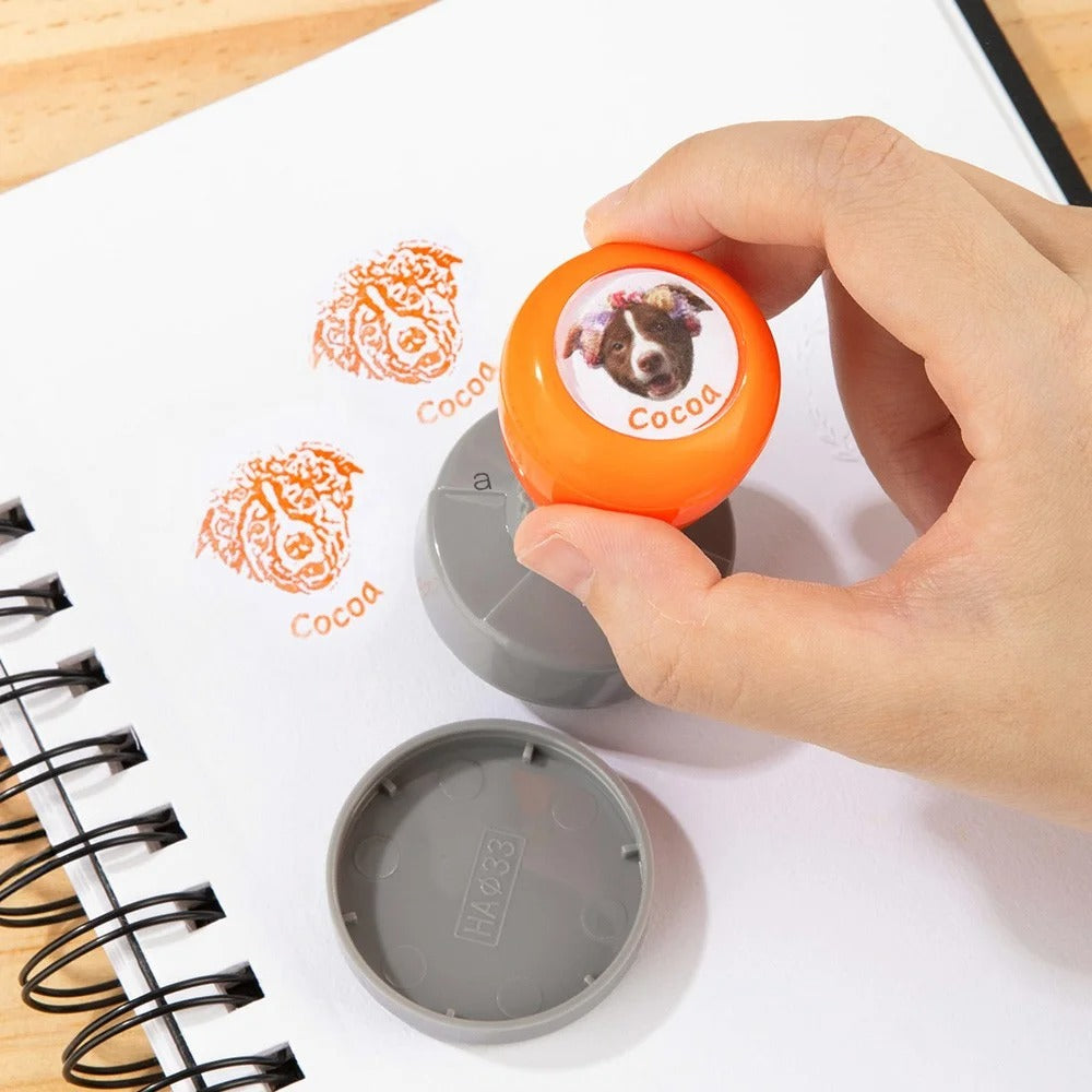 Personalized Pet Portrait Self-Inking Stamp, Custom Pet Name & Face Photo Stamp, Pet Memorial Keepsake, Sympathy Gift for Dog Mom/Cat Dad/Pet Lovers