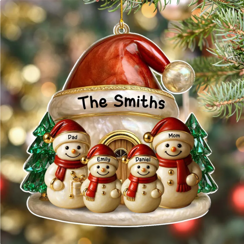 Family Christmas Brings Lasting Joy - Personalized Custom 3D Inflated Effect Acrylic Ornament